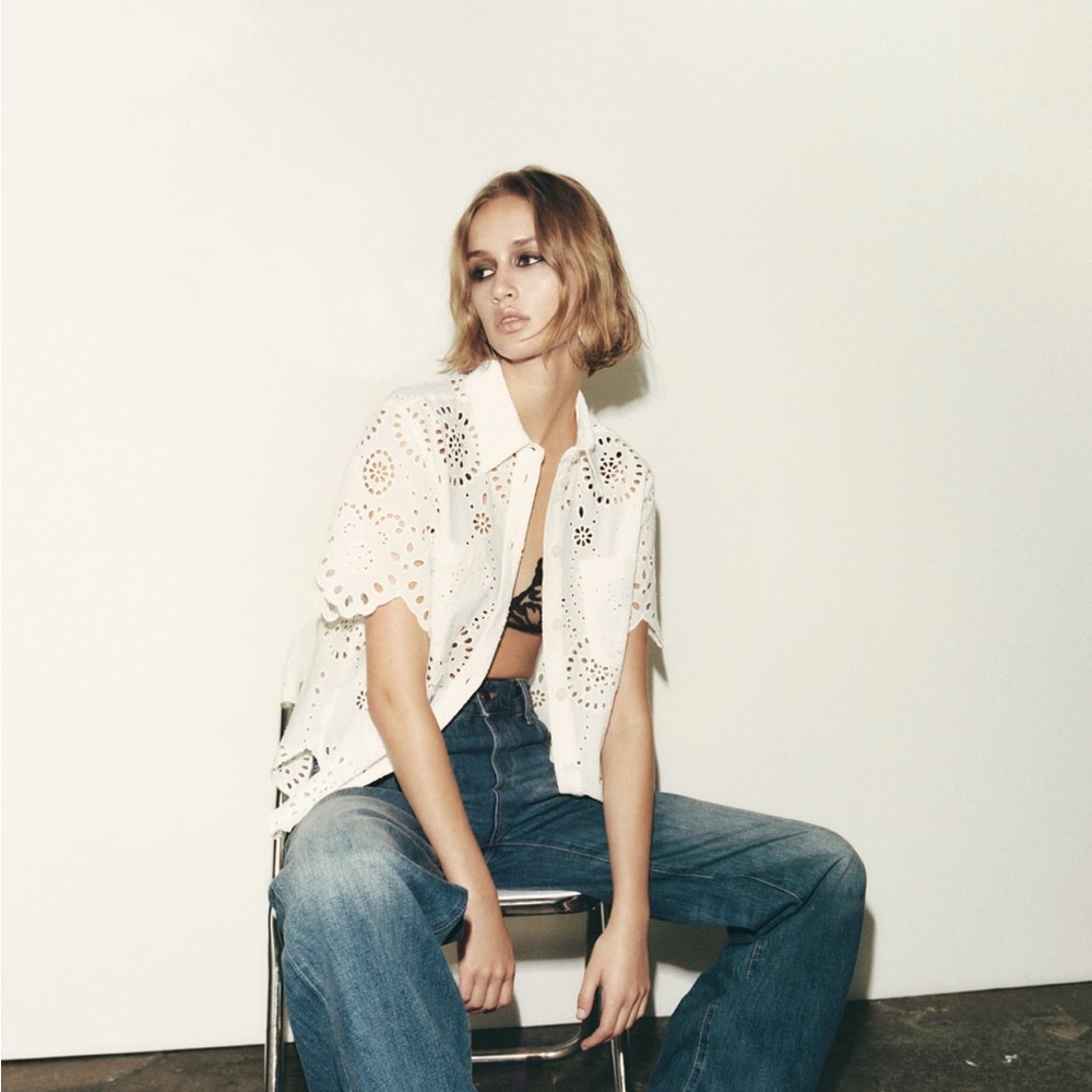 Zara eyelet top and shorts
